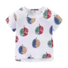 MudkingDomg Girls T-shirts Zomer Kinderkleding Korte Mouw Kleurrijke Apple Grafische T-shirts Katoen Casual Tops Kinderkleding 210615