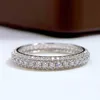 Ewigkeit Micro Pave Moissanite Diamant Ring 100% Original 925 Sterling Silber Hochzeit Band Ringe Für Frauen Männer Versprechen Schmuck
