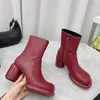 Talons ronds bottines femmes en cuir véritable Chelsea Boot dames étanche moto Bota talon haut femme chaussures