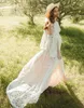 Bohemian A Line Full Lace Wedding Dresses Bridal Gowns Deep V Neck Sweep Train Backless Long Sleeve Country Style Boho Vestidos De Novia