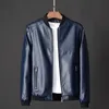 Mäns Jackor Cooltree Men Läderjacka Vår Höst Solid Färg PU Casual Bomber Coats Manlig Slim Fit Zipper Motorcykel Ytterkläder