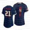 Maillots de Baseball personnalisés All Star Game Navy Flexbase, authentiques, Double couture brodée, pour hommes et femmes, jeunesse II, 2021