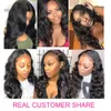 Body wave human hair wigs with curtain bang soft wet wavy 360 frontal wig hd lace front wig perruque 150%density for black women