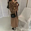 Trench Coats Women Khaki Winter Outerwear Elegant Loose Womens Long Coats Leisure Brithsh Style Retro Streetwear Solid Fashion 201027