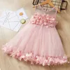 Girls Mesh Sweet Dresses Summer Kids Baby Sequins Dot Party Costumes Children Vestidos Cute Clothing 2 6Y 210429