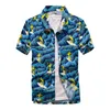 26 kleuren zomer mode heren Hawaiiaanse shirts korte mouw knop kokospalm print casual strand Aloha shirt plus maat 5XL 220222