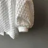 Französisch Retro Big Puff Sleeve Shirt Frauen Sommer Kurze Chic Elegante Lose Cropped Tops Weiße Bluse 210601