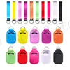 84 Färger Anpassa neopren Hand Sanitizer Bottle Holder Keychain Wristband Key Ring 1 Set2 PCS Flera stilar med Set Dive MA9400977