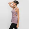 Sömlösa Yogaskjortor Fitness Outfits Med BH Sport Crop Top Träning Damunderkläder LU-27 Ärmlösa Rygglösa Gym Tops Athletic 188C