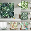 Shower Curtains Shower Curtains Green Tropical Plants Bathroom Waterproof Bath Curtain Green Leaves Cactus Printing Curtains for Bathroom Shower R230821