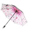 Mavi gökyüzü beyaz bulutlar boyama içinde şemsiye erkekler ve kadınlar çiçek güneş anti-uv şemsiye bayanlar şemsiye katlanır paraguas hediyeler 210320