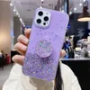 Clear Glitter Phone Cases For Samsung Galaxy A51 A71 A52 A72 F62 S20 FE S21 S10 S9 Plus Flexible Folded Holder Soft Cover