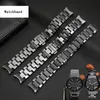 Paski do zegarków wysokiej jakości ceramika Watchband do AR1451 AR1452 AR1400 AR1410 paski z zapięciem motylkowym ze stali nierdzewnej 22mm 24mm