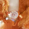 Women's Luxe Fashion Horloges Rvs Rhinestone Clock Gypsophila Kunstmatige Diamant Rose Gold Dames Kostuum Jurk Wristwa