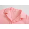 대형 셔츠 여자 패션 패션 긴 슬리브 블라우스 캐주얼 버튼에 달린 최고 세련된 레이디 핑크 셔츠 여자 상단 haut femme 210709