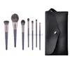 Hot Portable 7pcs Makeup Brushes Sets Cosmetic Brush Foundation Eyeshadow Eyeliner Make up Brush Kits With PU Leather Bag