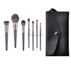 Hot Draagbare 7 Stks Make-up Borstels Sets Cosmetische Borstel Foundation Eyeshadow Eyeliner Make-up Borstel Kits met PU-lederen tas