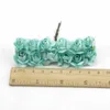 12pcs/lot 2cm Newest Mint Green Mini Paper Rose Flowers Bouquet Wedding Decoration For DIY Scrapbooking Cheap Fake Flores Buds