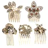 Hårklipp Barrettes Fröken Foursy Retro Ornament Headdress Insect Comb Bee and Leaf Pearl Antique Hairpin för kvinnor