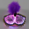 Light Up Fiber Optic Glow in the Dark Festival lumineux 7 couleurs Mascarade Carnaval Halloween LED Party Masque pour les yeux