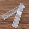 Leere Kugelschreiberbox aus PVC-Kunststoff. Transparente Geschenkboxen 15,6 x 2,5 cm