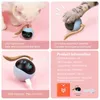 自動猫ボール玩具インタラクティブ電気USB充電式自己回転屋内ティーザーセルフプレイエクササイズ玩具子猫210929