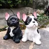 シミュレーション犬の像フレンチブルドッグ置物コレクション飾り樹脂工芸品在庫家のデスクトップの装飾