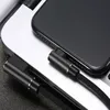 2.4A Naylon Örgülü Cep Telefonu Kabloları 90 Derece Mikro USB Tip-C Hızlı Veri Sync Şarj Kablosu