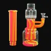 cylinder shape Glass Hookahs Smoking Water Bongs filter Oil silicone wax dab rigs Smoke Accessories two sections