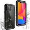 IP68 Waterproof Clear Case for iPhone 13 12 Mini 11 Pro Max XR XS X Outdoor Sports Snowproof Lanyard Full Protective Soft Rugged Transparent Sturdy Shell Shockproof