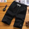 SFABL hommes Shorts noir solide été séchage rapide taille élastique poche à glissière décontracté pantalon court mâle grande taille 5XL 210714