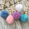 Hand-woven Wood Bead Ball Top Mobiles Nordic Style Cartoon Kids Room Decoration Wall Hanging Tents Decorative Handicraft ZYY820