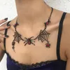 2021 90s Punk Spider Hanger Crystal Kettingen voor Vrouwen Goth Vintage Mode Charm Thorns Sleutelbeen Ketting Y2K Sieraden Gift