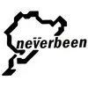 14CM*10.7CM Neverbeen Sticker Decal Vinyl JDM Euro Nurburgring Funny Reflective Car Stickers And Decals For Black Sliver C8-0531
