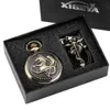 Fullmetal Alchemist Silver/Bronze Pocket Watch Pendant Men's Quartz Japan Anime Necklace Clock High Grade Gifts Set 211013