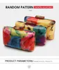 Clutch Bag Acrylic Female Evening Colorful Printing Random Pattern Women Shoulder Clutches Purse2567