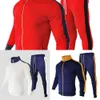 Autunno Mens Tracksuits 2020 Uomini Set di uomini Poliestere Traspirante Trasuccio sottile Zipper Stand Collar Sport Fitness Abbigliamento da uomo M-3XL X0610