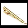 Cuff Link And Sets Cufflinks Clasps Tacks Jewelrywholesale Arrival Mens Metal Gold Plated Tone Simple Necktie Tie Pin Bar Clasp Clip For