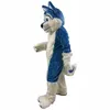 Performance Wolf Dog Husky Fursuit Mascot Kostuums Halloween Fancy Feestjurk Streepjes Karakter Carnaval Kerstmis Pasenreclame Verjaardagsfeestje Kostuums Outfit