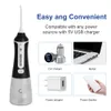 Professional Oral Irrigator For Teeth Portable Rechargeable Water Flosser Black 300ml Tank Household