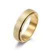 Colorful Stainless Steel Rotating Ring Unisex Jewelry Reduce Pressure Titanium Metal Frosted Rings