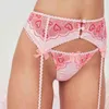 NXY SEXY SET3 PCS Sexig Lace Underkläder Kvinnor Floral Broderi Bra Set Push Up Bralette Lovely Girl Pink Bra och Panty Set Erotisk Underkläder 1127