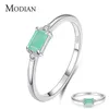 Modian Charm Luxury Real 925 Stelring Silver Green Tourmaline Fashion Finger Rings for Women Fine SMEE sacky Accessories Bijoux 210616876830