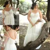 Fashion Lace Plus Size Beach Wedding Dresses Spaghetti Straps flowy skirt Backless Bohemian Bridal Gowns Robe De Mariée