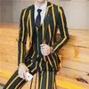 2018 Män Slim Fit Fritid Blazer Jacket, Brand-Clothing Stage Suit Mens Plus Size High-end Luxury Men's Striped Suits Sets 3XL X0909