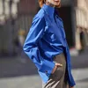 Koreańska koszula damska Lapel Collar z długim rękawem Duży rozmiar Casual Vintage Bluzka Kobieta Moda Odzież 210524