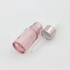 Garrafa de perfume de óleo essencial de vidro cor-de-rosa cereja garrafas de gotas de pipeta líquido do reagente com tampa de ouro rosa 10-50ml