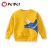 Wiosna i jesień Modne kreskówka Dinozaur Sweatershirt for Kids Boy Sweter Odzież 210528