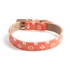 10 Colors Dog Collars Classic Print Designer Pet Leashes Indoor Outdoor Durable PU Collar Leash Set