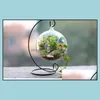 Candle Holders Decor Garden 50Pcs H23Cm Ornament Display Stand Iron Rack Holder For Hanging Glass Globe Air Plant Terrarium Witch Ball Wedd